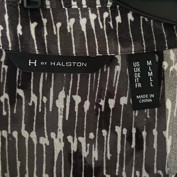 H BY HALSTON Sheer Midi Shirt Dress Cover Up Oversized Layer Beach Resort Size M - Picture 2 of 15